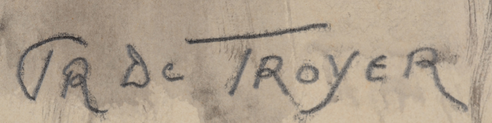 Prosper De Troyer — Signature of the artist, bottom left