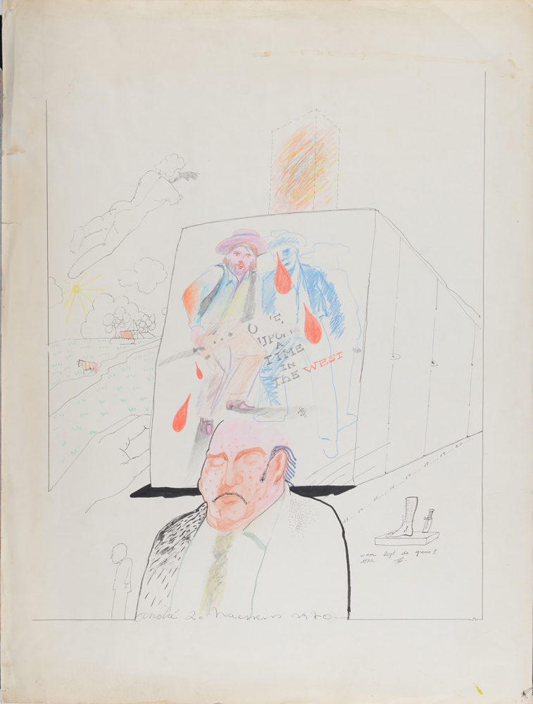 André Naessens — Dessin original de 1970, signé et daté
