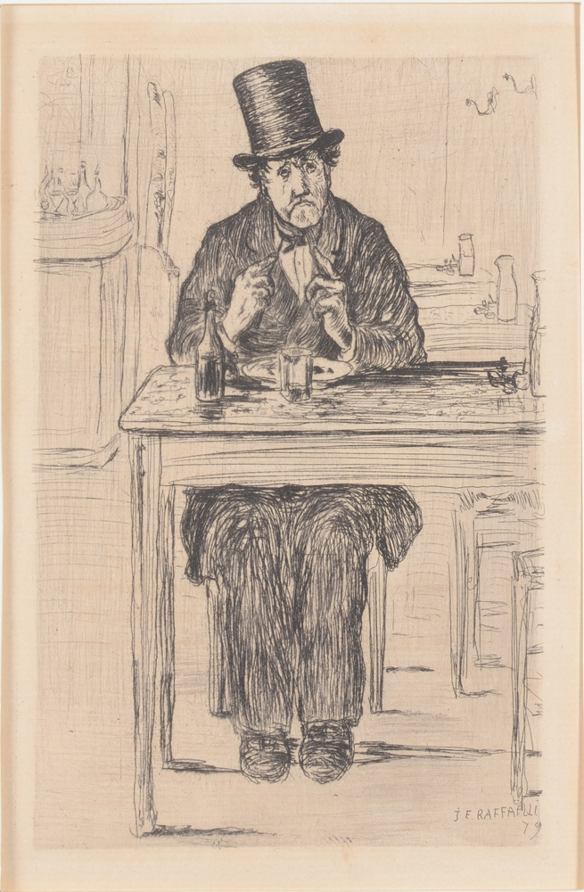 Jean-François Raffaëlli — Eau-forte originale, publiée originalement dans J.K. Huysmans 'Croquis Parisiens'