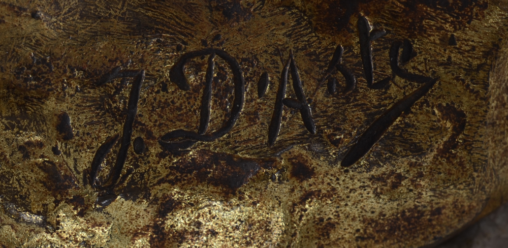 Joseph D'Aste, le chant des moissonneuses — Signature on the bronze base