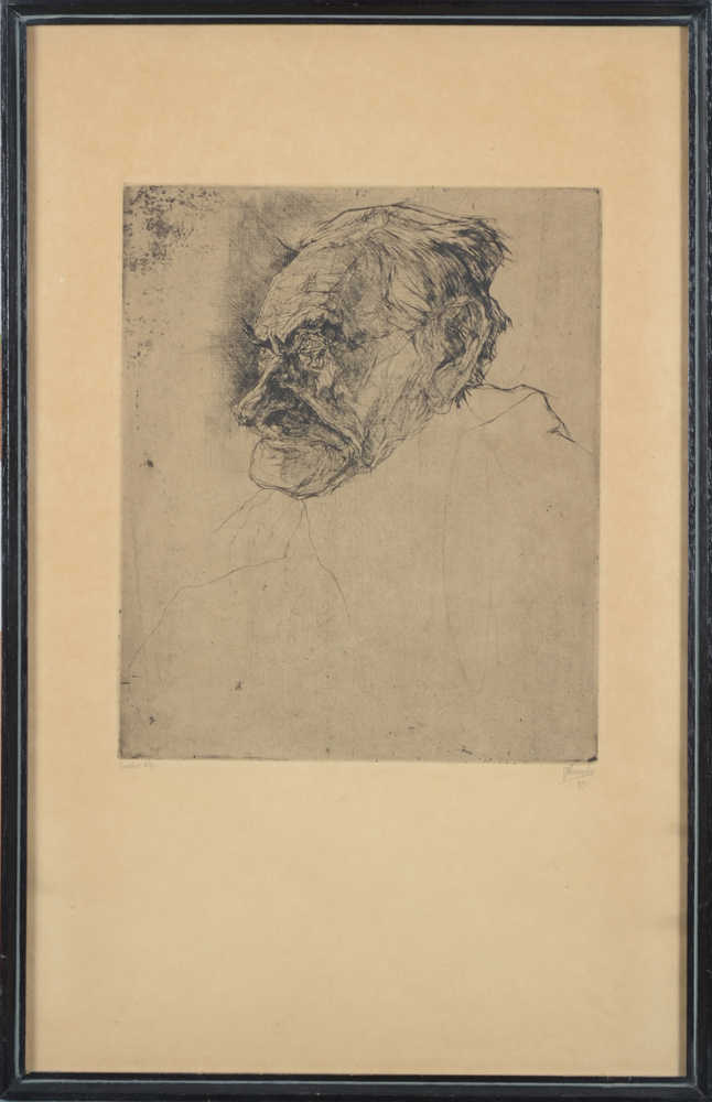 Jules De Bruycker — The etching in its original frame