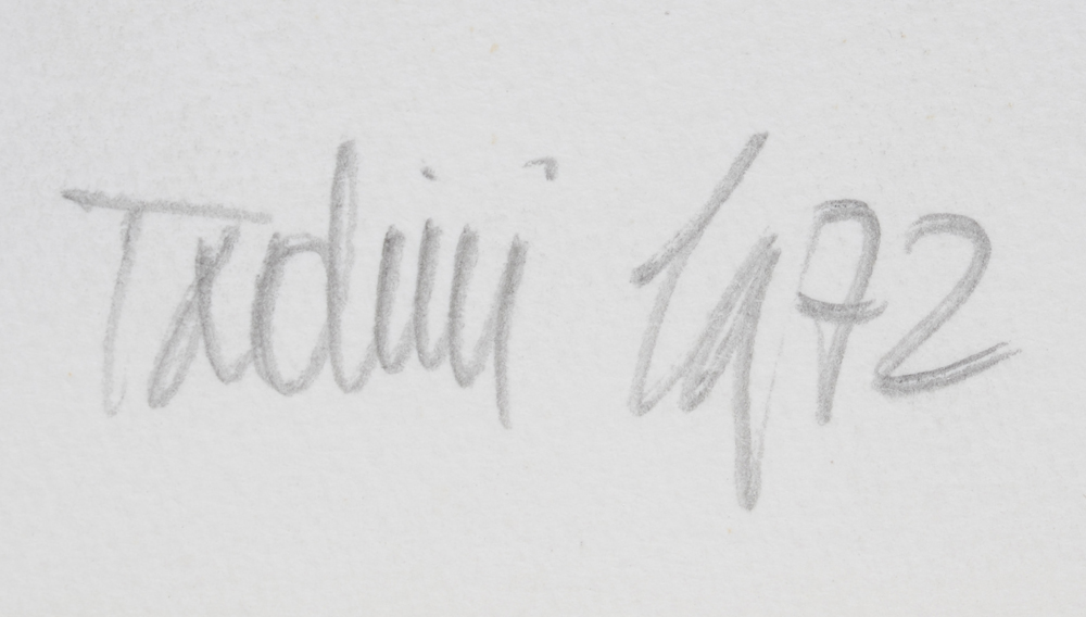 Emilio Tadini — Signature of the artist and date in pencil, bottom center