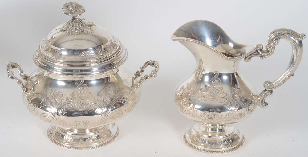 Louis Wolfers — the sugar bowl and milk jug in silver