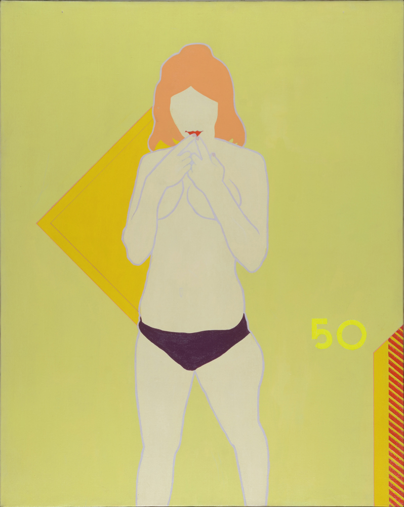 Roncada R. — Oeuvre pop art de 1969, huile sur toile signée