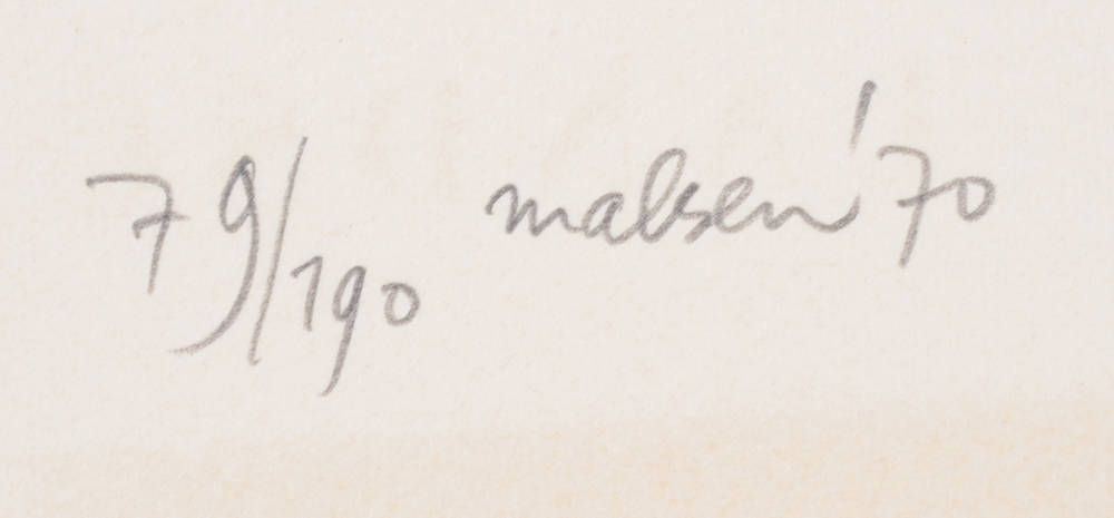 Willem Van Malsen — Justification, signature of the artist and date in pencil left