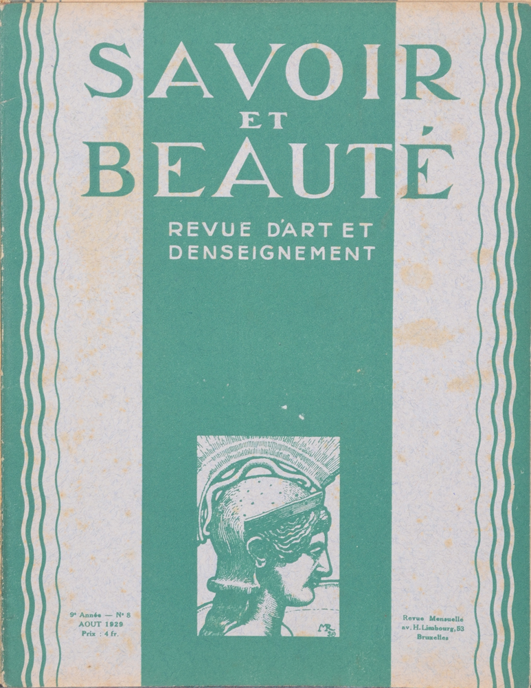 Savoir et Beauté, an important art magazine on Belgian art deco — 1929, cover design Renard
