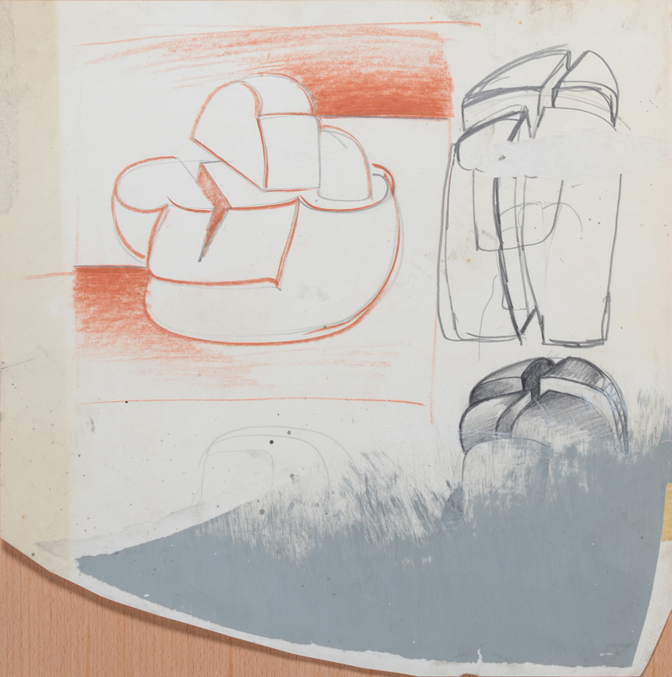 Lambert Maria Wintersberger — composition sketches on irregular paper