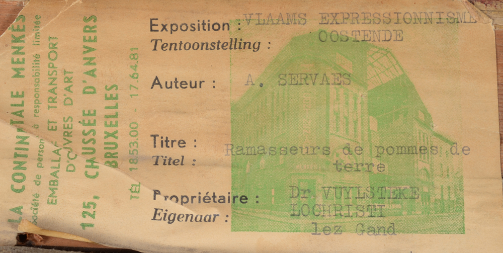 Albert Servaes — Exhibition label at the back of the work