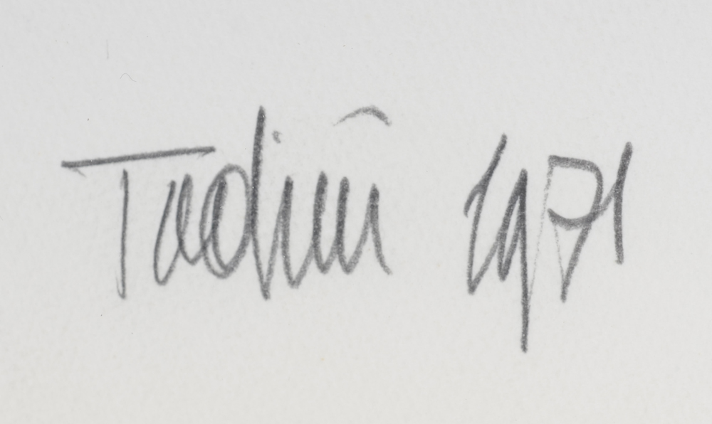 Emilio Tadini — Signature of the artist and date in pencil bottom center