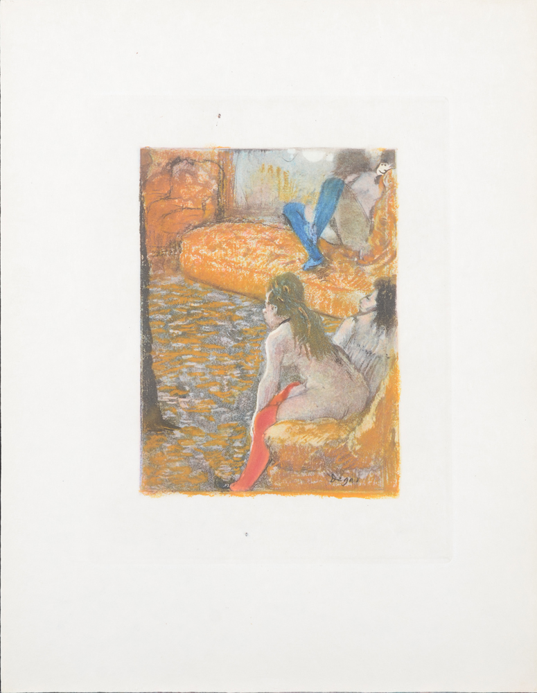 Pierre Louÿs - Edgar Degas, Mimes des courtisanes de Lucien, Paris, Ambroise Vollard Editeur — One of the colour plates