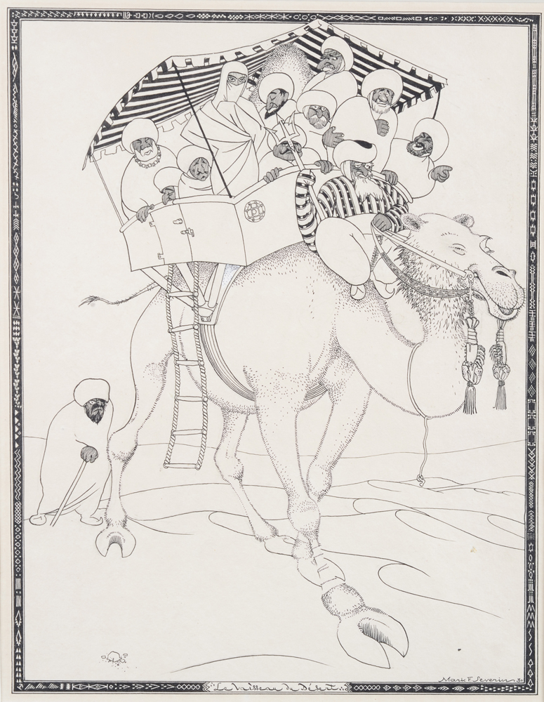 Mark Severin — Très rare dessin originale en encre de Chine, signé et daté 1930