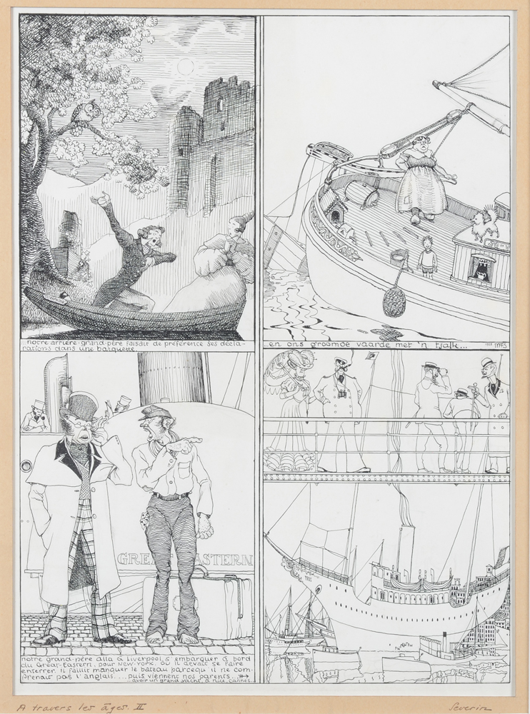 Mark Severin  — Dessin original en encre de chine de 1928