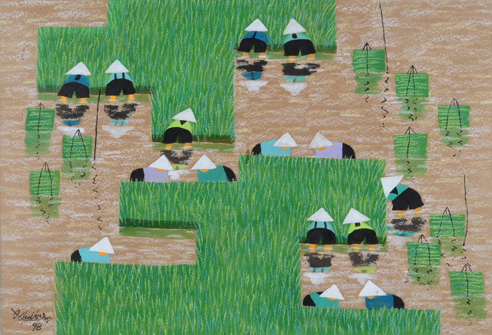 Quach Dong Phuong — Pastel sur papier, oeuvre typique de ce peintre vietnamien contemporain
