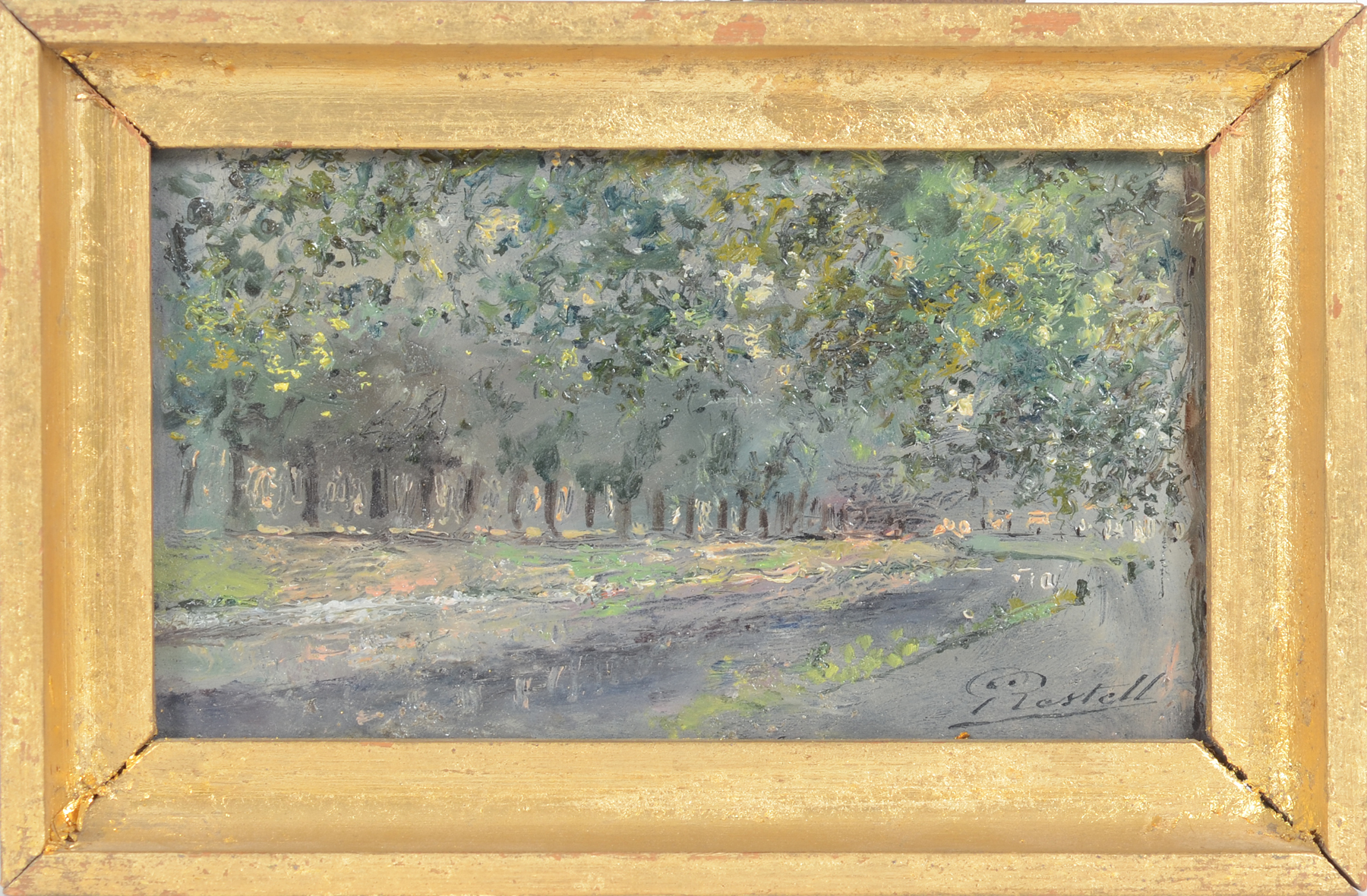 Restell_Gaston_Laurent_view_of_the_coupure_frame — <p>The work in its frame</p>