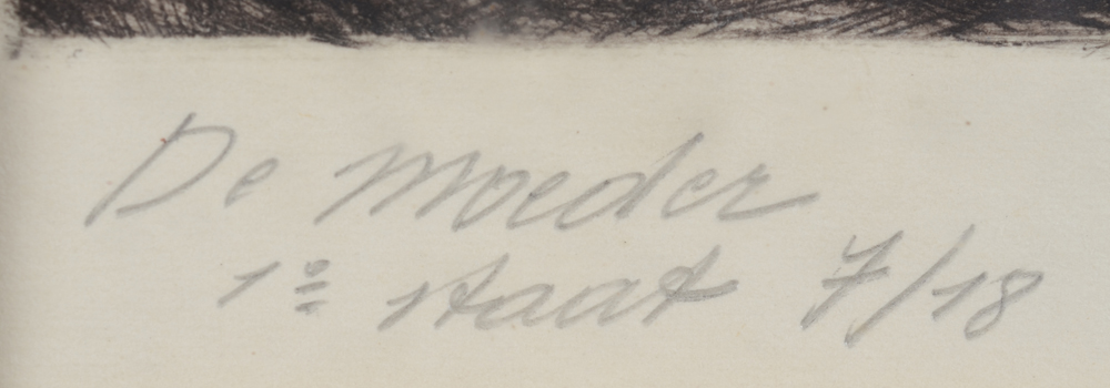 Jos Verdegem — Title and justification in pencil, bottom left