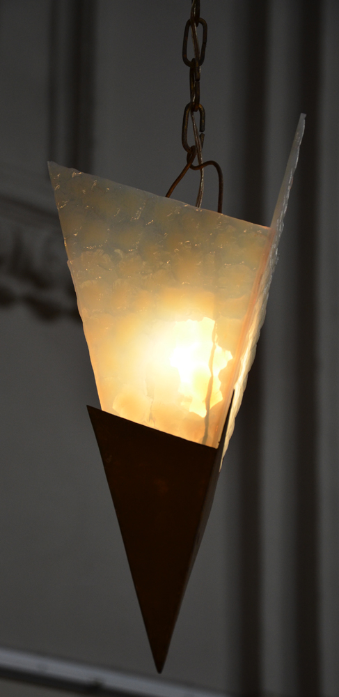 An unusual modernist-constructivist hall lantern, 1930's — Night view
