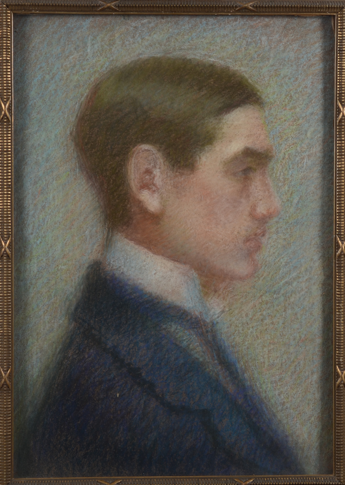 Unknown Belgian artist — the pastel in its original frame