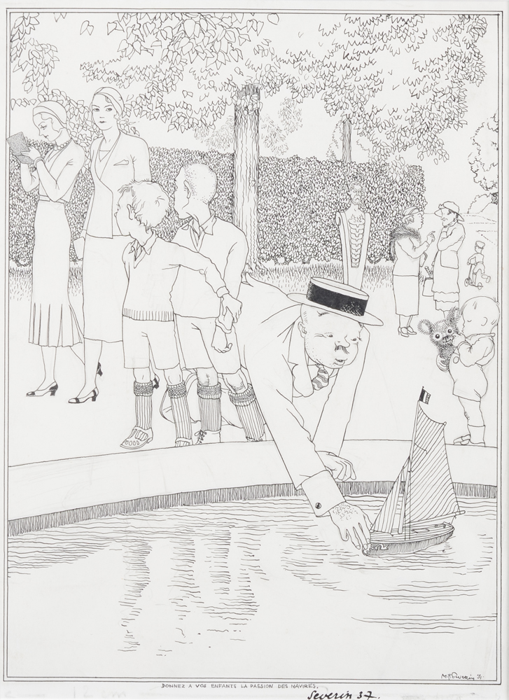 Mark Severin — Dessin original très humoriste de cet artiste difficile à trouver sur le marché