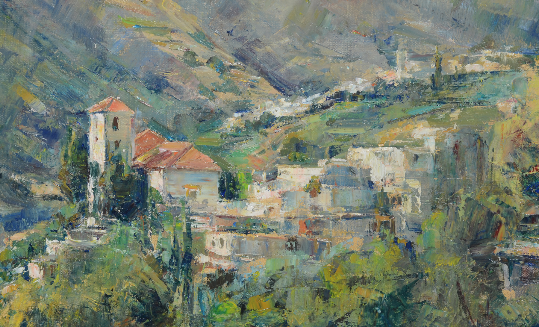 Georges Steel (1923-2010) 'don Jorge', a view of the village of Capileira (La Alpujarra)  — <p>Detail of the painting</p>