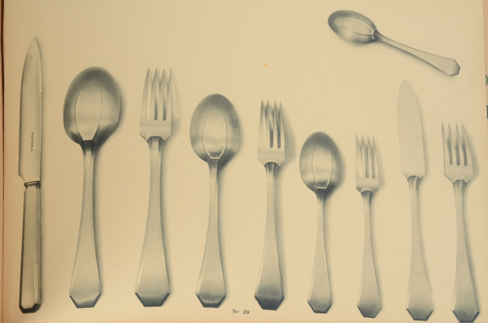 Delheid Frères — Page with art deco cutlery (life size)