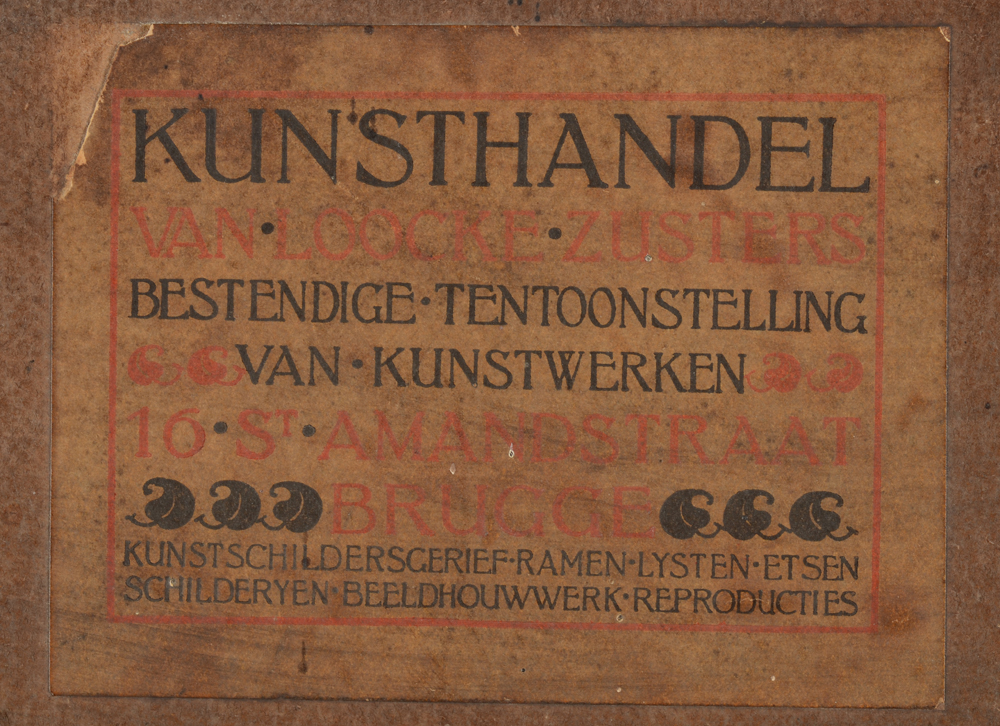 Leo Mechelaere — Label of the art dealers 'Van Loocke Sisters' in Bruges