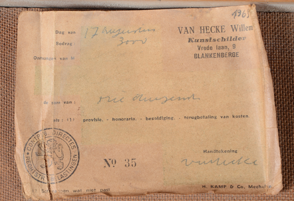 Willem Van Hecke — Detail of the label at the back