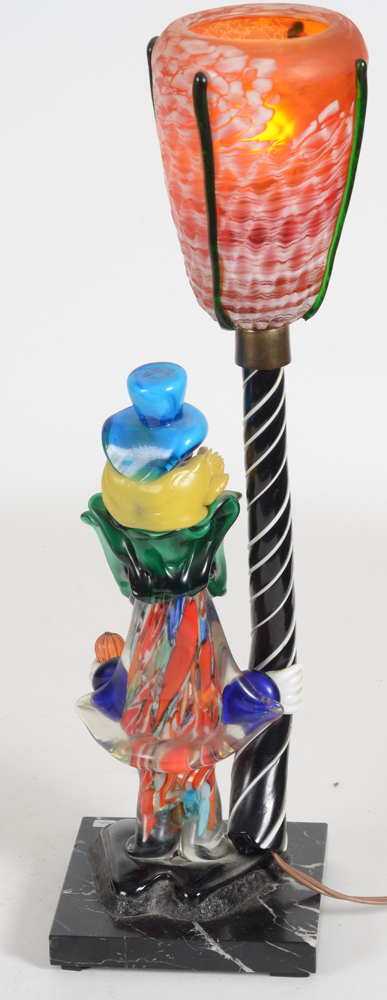 an amusing Murano Clown lamp — Back of the lamp
