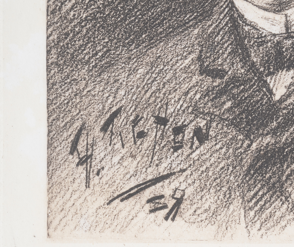 Unknown artist, portrait of silversmith Louis Wolfers 1889 — Japonist signature of the artist and date bottom left in the image&nbsp;