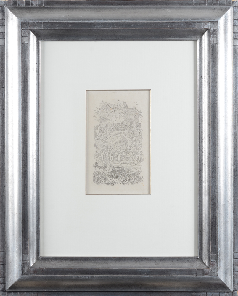 Felicien Rops Le Théâtre Gaillard — The first etching in its modern frame