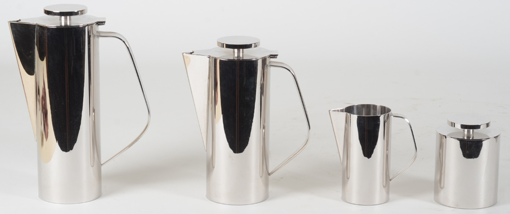 Delheid Frères SA (Brussels), a complete Rhodargo 'Climax' coffee and tea service — View from the side