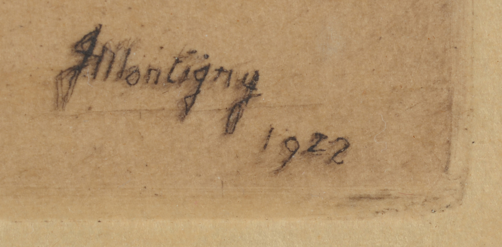 Jenny Montigny — Signature and date in the plate, bottom right