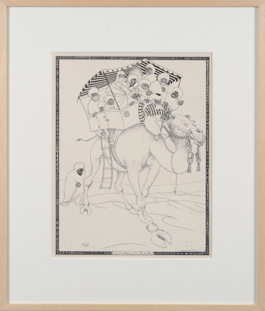 Mark Severin — the drawing in its modern frame, professionally framed