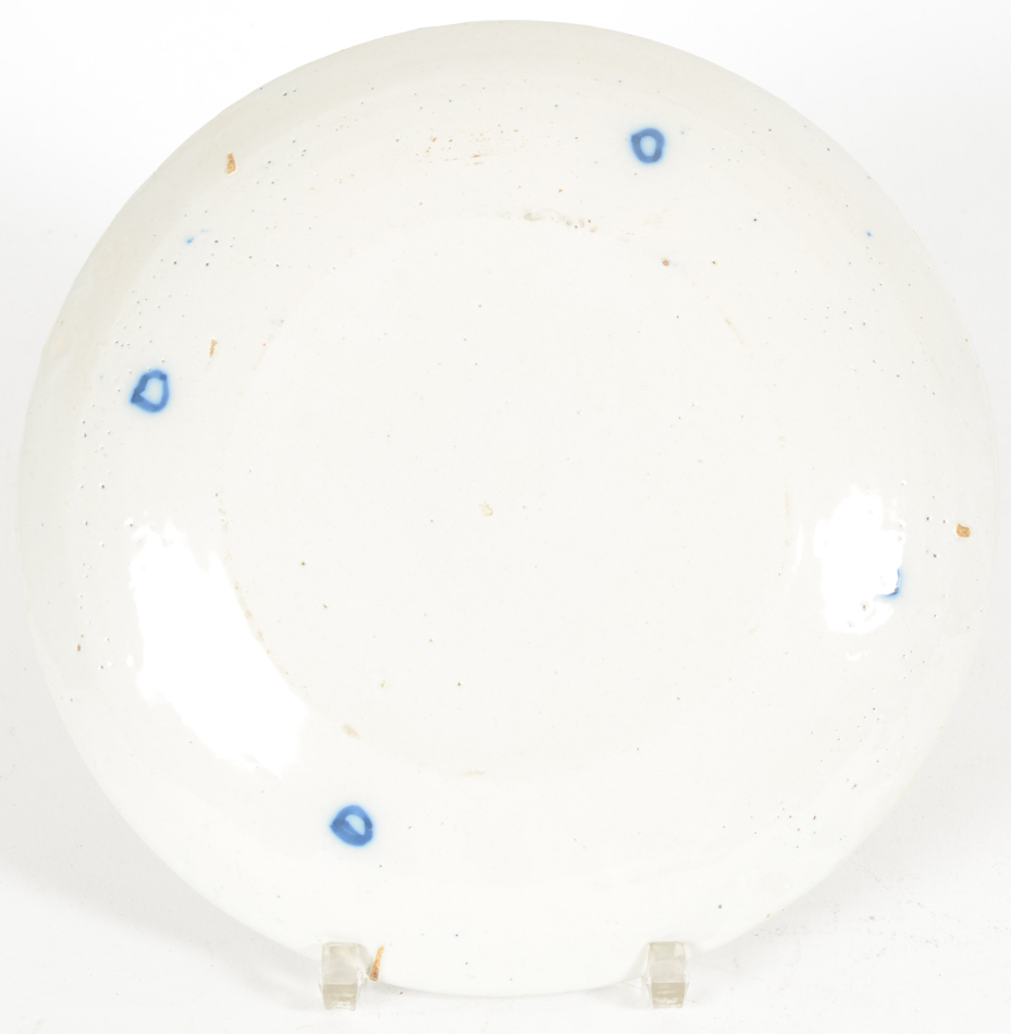 A Delft butterfly pattern 18th century dish — Back of the plate