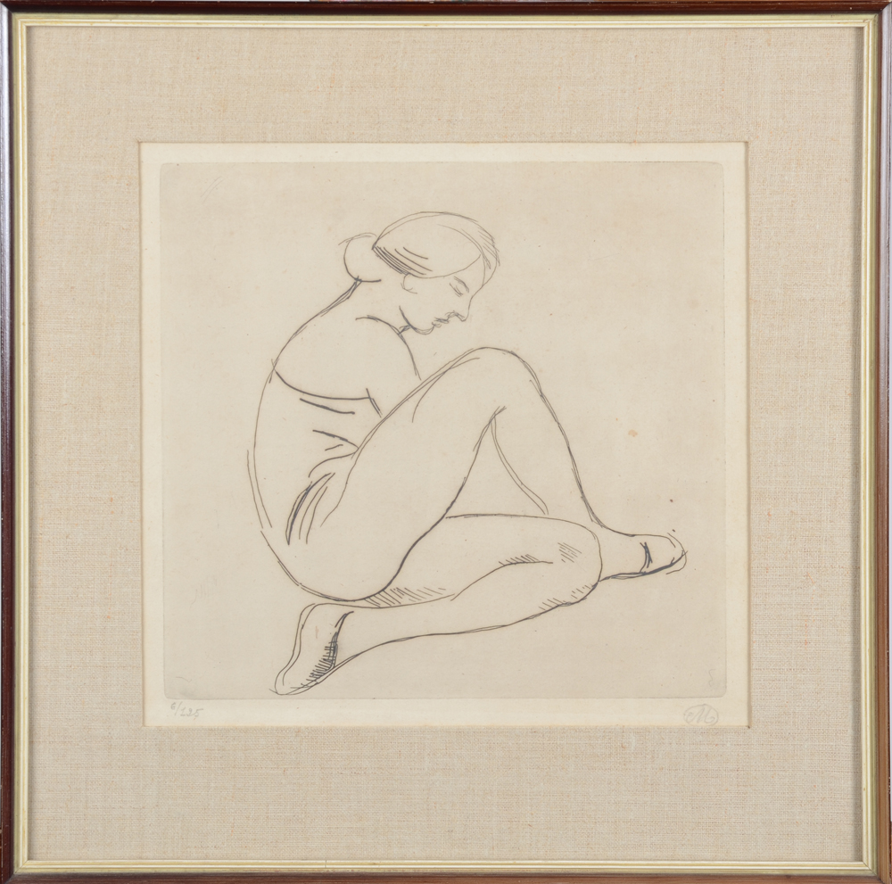 Aristide Maillol — the etching in its frame