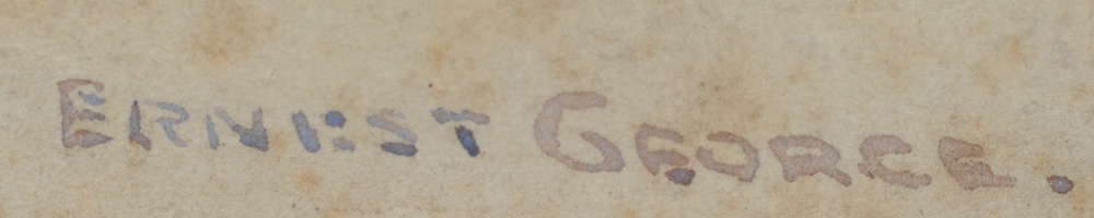 Ernest George — Signature of the artist, bottom right