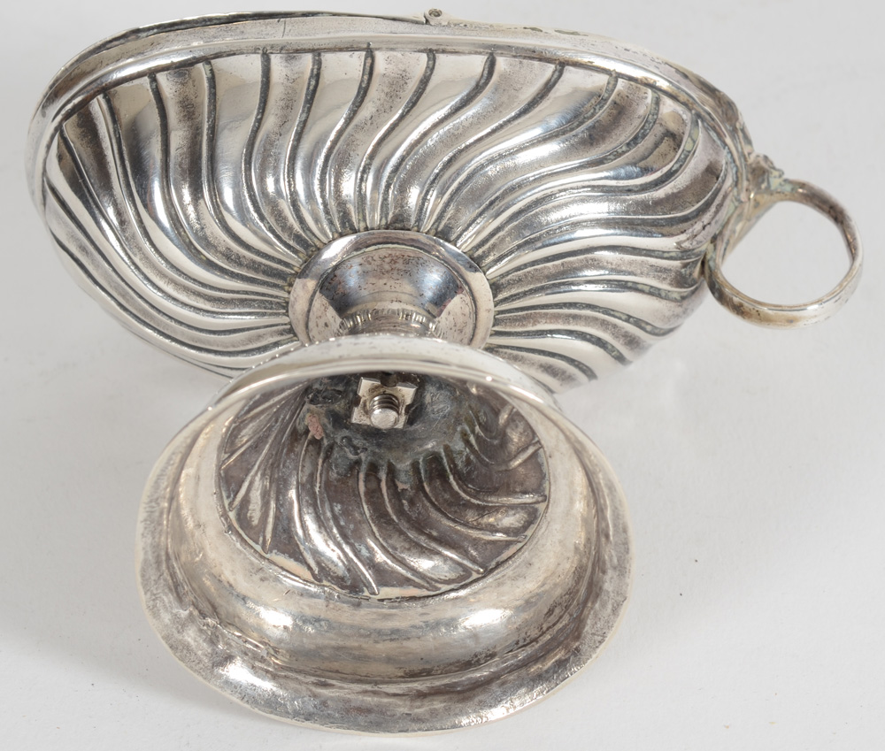 A silver 18th century incense boat in L XV style — view from the underside