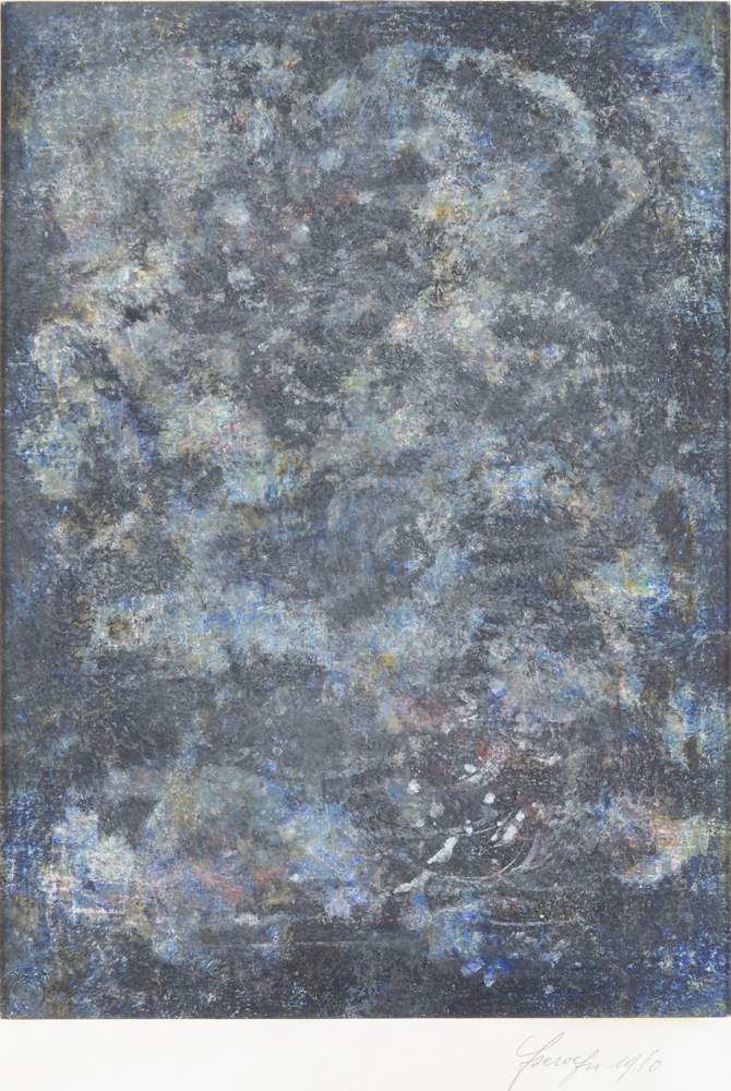 Marcel Ysewijn — Composition abstraite de 1960, technique mixte sur papier
