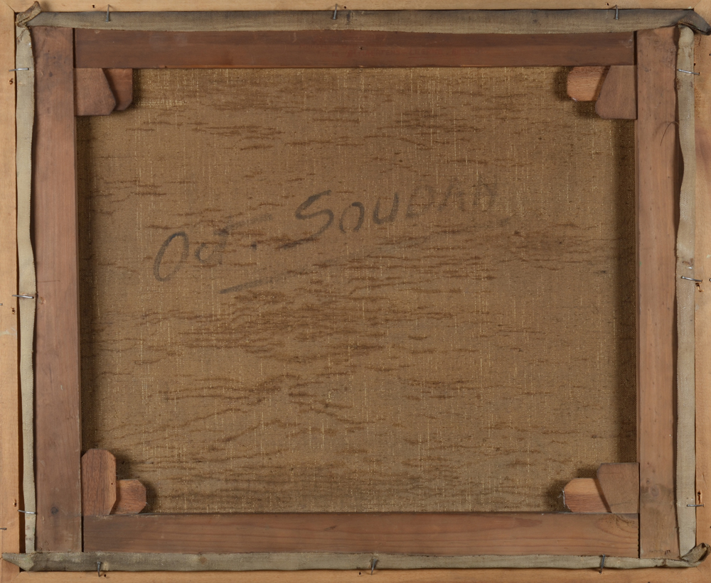 Octave Soudan — Back of the canvas with large signature of the painter