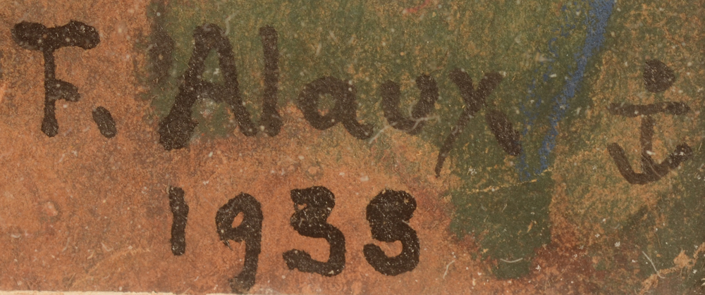 Francois Alaux — Signature of the artist, date and anchor symbol