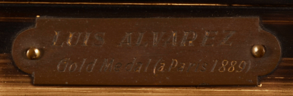 Luis Alvarez Catala, attributed to — Brass plaque on the frame