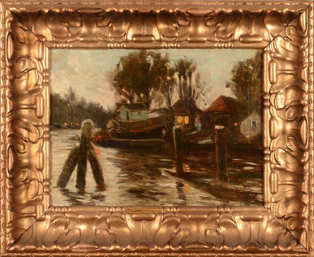 Armand Apol — The painting in its turn of the century frame with old restaurations