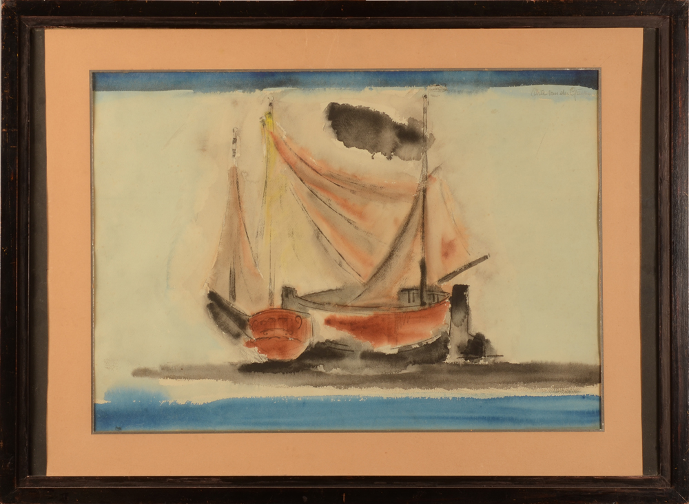 Arie Van de Giessen — The watercolour in its probably original frame