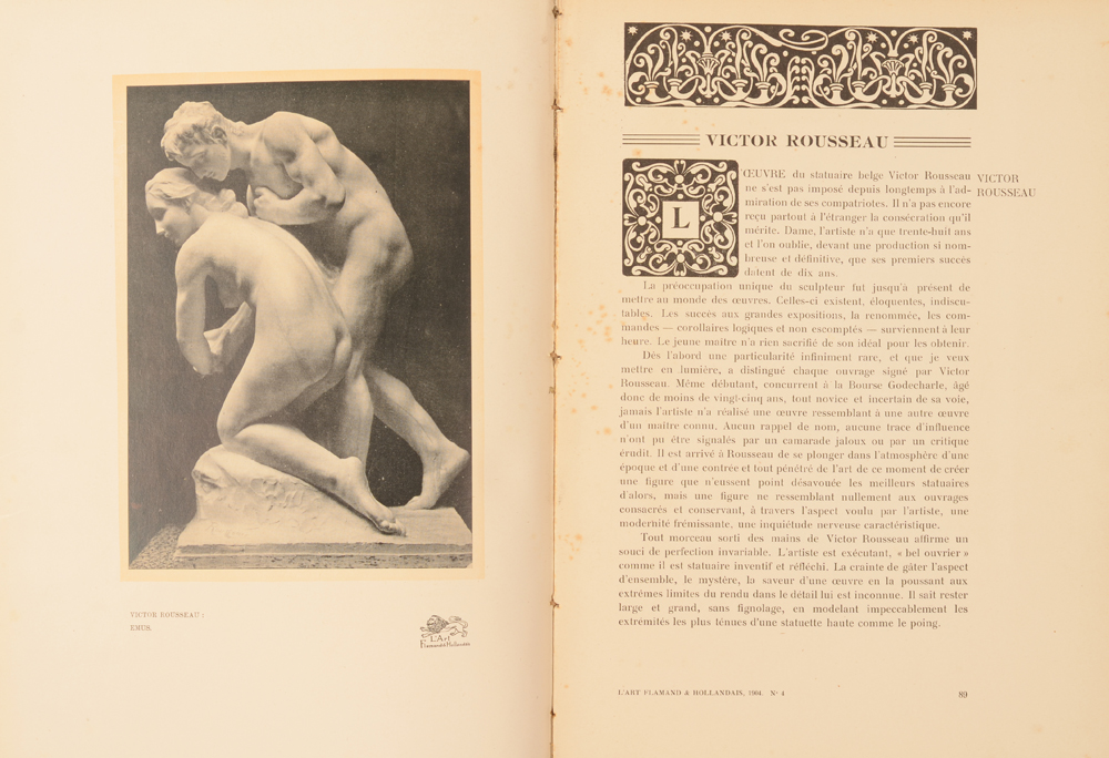 L'Art Flamand et Hollandais 1904 — Article on symbolist artist Victor Rousseau
