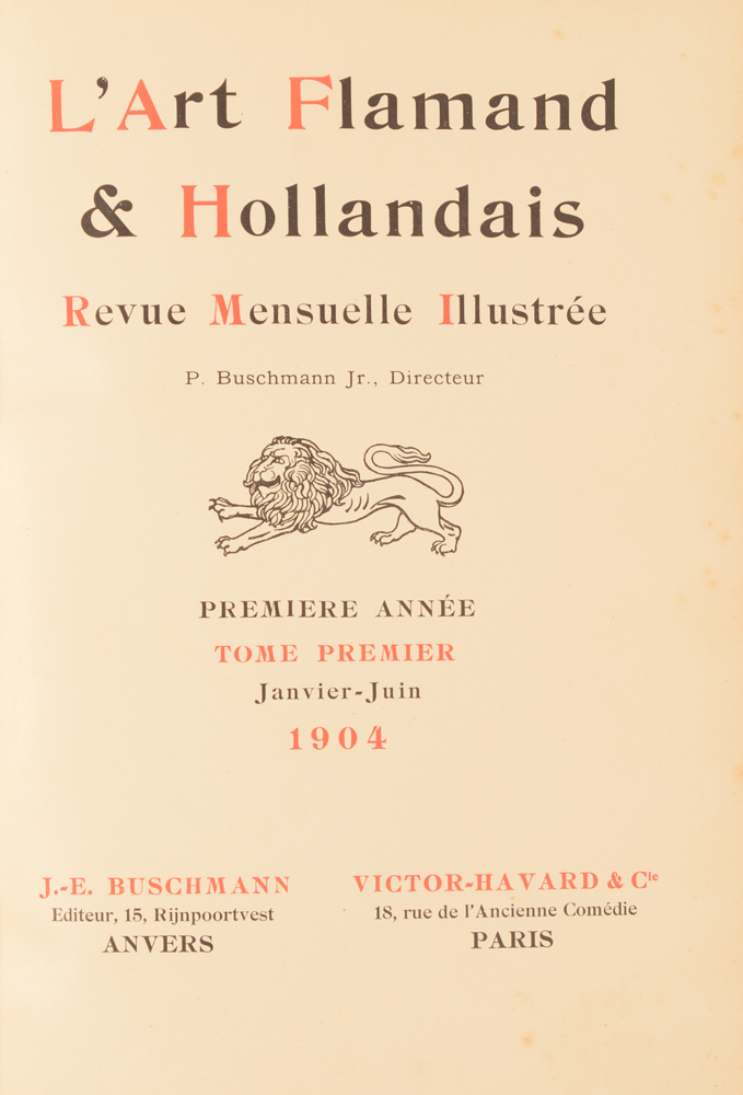 L'Art Flamand et Hollandais 1904 — title page, first half year