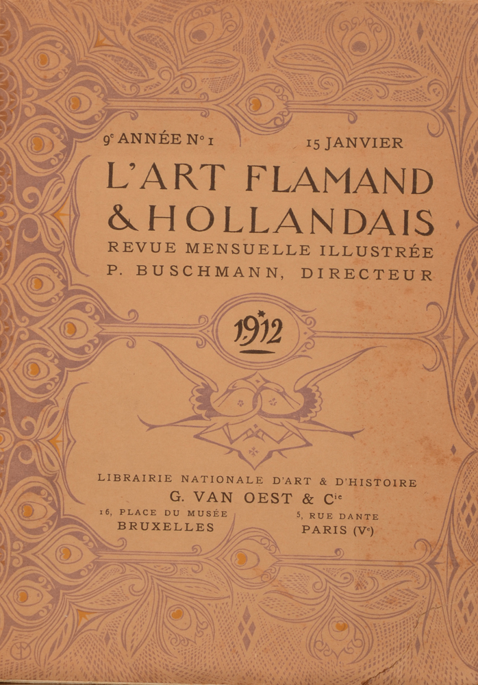 Art Flamand et Hollandais 1912 — January issue title page