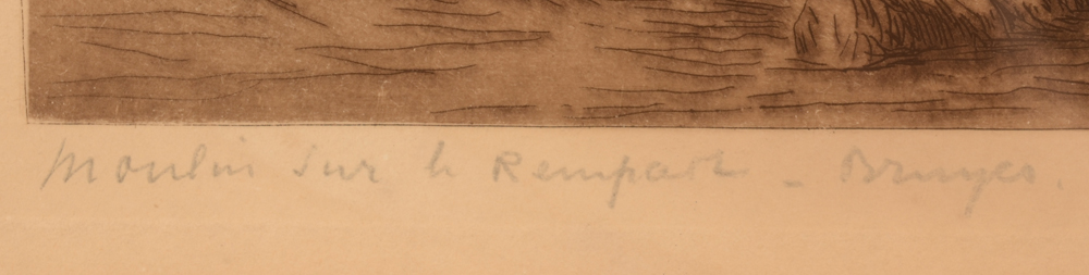 Albert Baertsoen — Title of the etching in pencil, bottom left