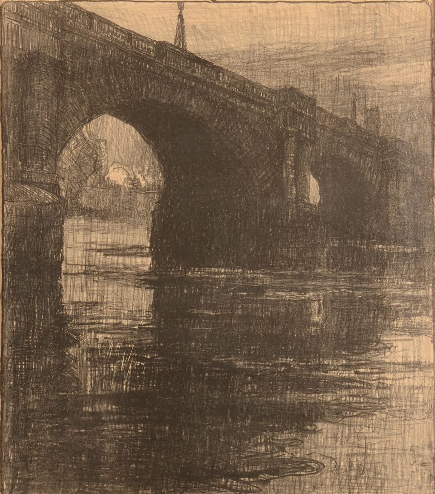 Albert Baertsoen London Bridge Lithograph — Lithographie originale très rare de Baertsoen