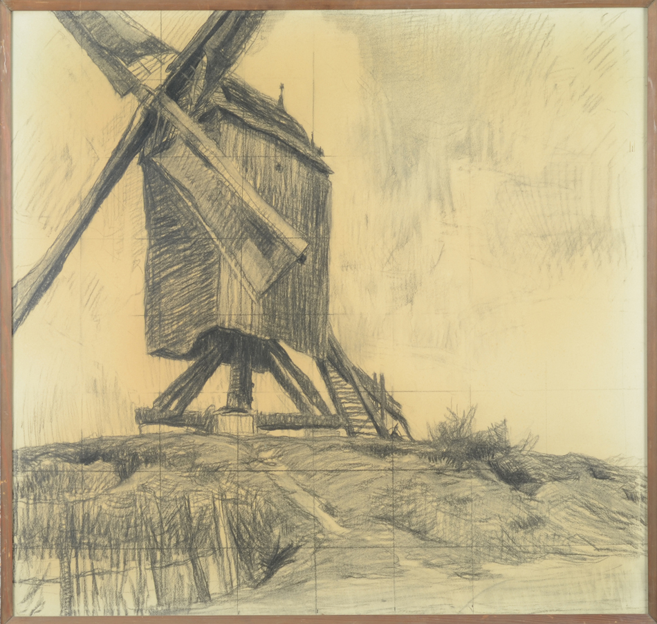 Albert Baertsoen — The drawing in its original frame