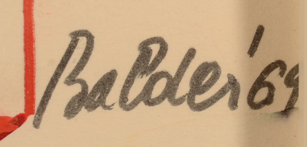 Balder — Signature of the artist and date, to the right