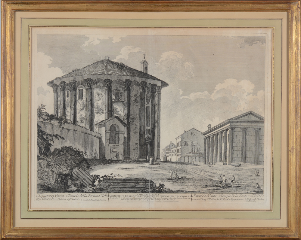 Jean Barbault (after) — 1. Tempio di Vesta (plate engraved by Montegu)<br>